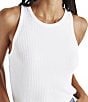 Color:White - Image 5 - Eco Supersoft Ribbed Knit Scoop Neck Sleeveless Tank Top