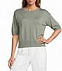 Splendid Erica Knit Round Neck Short Sleeve Top - Image 1