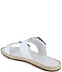 Color:White - Image 4 - Farrin Leather Flat Buckle Strap Espadrille Slides