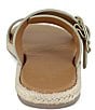 Color:Platino - Image 3 - Farrin Leather Flat Buckle Strap Espadrille Slides