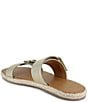 Color:Platino - Image 4 - Farrin Leather Flat Buckle Strap Espadrille Slides