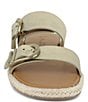 Color:Platino - Image 5 - Farrin Leather Flat Buckle Strap Espadrille Slides