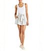 Splendid Gabrielle Crinkle Gingham Front Tie Pull-On Shorts, Color:White Sand/White - Image 4