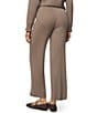 Splendid Georgie Coordinating Ribbed Knit Mid Rise Lounge Ankle Pants, Color:Cedar Brown - Image 2