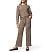 Splendid Georgie Coordinating Ribbed Knit Mid Rise Lounge Ankle Pants, Color:Cedar Brown - Image 4