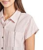 Color:Patina/Lead - Image 4 - Giada Short Sleeve Point Collar Button Front Shirt