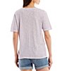 Color:Lavender - Image 2 - Gleam Deep V-Neck Short Sleeve Relaxed Tee