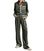 Color:Vintage Olive Brown - Image 4 - Irene Velvet Coordinating Trouser Pants