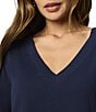 Splendid Kacey Knit Jersey Short Sleeve V-Neck Tee Shirt - Image 5