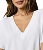 Splendid Kacey Knit Jersey Short Sleeve V-Neck Tee Shirt - Image 5