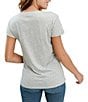 Color:Heather Grey - Image 2 - Kate V-Neck Short Sleeve Tee Shirt