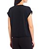 Color:Black - Image 2 - Knit Eco Crew Neck Coordinating Short Sleeve T-Shirt