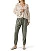 Splendid Lakeside Knit Mid Rise Jogger Pants, Color:Soft Vob - Image 4