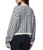 Splendid Lisette Textured Knit Plaid Round Neck Long Sleeve Cropped Cardigan - Image 2