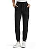 Splendid London Lounge Waffle Knit High Rise Tie Front Full Length Jogger, Color:Black - Image 1
