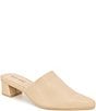 Color:Light Almond - Image 1 - Lorelei Leather Block Heel Mules