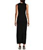 Color:Black - Image 2 - McKayla Sleeveless Jewel Neck Knit Sheath Maxi Dress