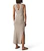 Splendid Micah Pointelle Knit Halter Neck Sleeveless Sheath Midi Dress, Color:Fawn - Image 2