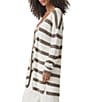 Splendid Octavia Knit Stripe Print Shaw Collar Long Sleeve Cardigan, Color:Pine Bark Stripe - Image 3
