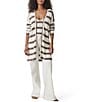 Splendid Octavia Knit Stripe Print Shaw Collar Long Sleeve Cardigan, Color:Pine Bark Stripe - Image 5
