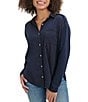 Splendid Paige Point Collar Button Front Long Sleeve Shirt,Specials : American Fashion Style Bags On Sale