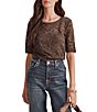 Splendid Skyler Stretch Lace Short Sleeve Top - Image 1