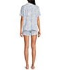 Color:Soft Shadow Floral - Image 2 - Soft Shadow Floral Short Sleeve Notch Top Shorty Pajama Set