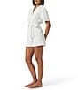Splendid Taryn Knit Terry Collar Short Sleeve Button Front Romper, Color:White - Image 3
