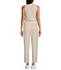 Splendid V-Neck Sleeveless Stretch Chambray Waffle Scuba Jumpsuit, Color:Moonstone - Image 2