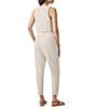Splendid V-Neck Sleeveless Stretch Chambray Waffle Scuba Jumpsuit, Color:Moonstone - Image 5