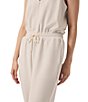 Splendid V-Neck Sleeveless Stretch Chambray Waffle Scuba Jumpsuit, Color:Moonstone - Image 7