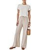 Splendid Valerie Linen Blend Mid Rise Drawstring Lounge Pants - Image 5