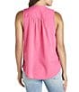 Color:Fiore - Image 2 - Warren Crew Neck Sleeveless Button Front Tank Top