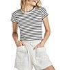 Color:Navy/White - Image 1 - Whitney Striped Knit Tee
