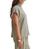 Splendid Winslow Coordinating Knit Mock Neck Cap Sleeve Top - Image 3
