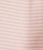 Color:Pink Feeder Stripe - Image 3 - Woven Striped Short Sleeve Notch Collar Cropped Pajama Set