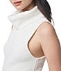 Splendid X Cella Jane Blog Boucle Knit Turtleneck Sleeveless Tank Top, Color:Snow - Image 6