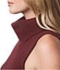 Splendid X Cella Jane Blog Boucle Knit Turtleneck Sleeveless Tank Top, Color:Rosewood - Image 6