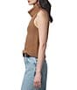 Splendid X Cella Jane Blog Boucle Knit Turtleneck Sleeveless Tank Top, Color:Caramel - Image 4