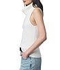 Splendid X Cella Jane Blog Boucle Knit Turtleneck Sleeveless Tank Top, Color:Snow - Image 3
