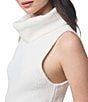 Splendid X Cella Jane Blog Boucle Knit Turtleneck Sleeveless Tank Top, Color:Snow - Image 5