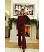 Splendid x Cella Jane Blog Boucle Mid Rise Lounge Full Length Pants, Color:Rosewood - Image 9