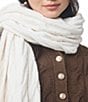 Splendid x Cella Jane Blog Boucle Wool Blend Cable Knit Scarf, Color:Snow - Image 3