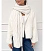 Splendid x Cella Jane Blog Boucle Wool Blend Cable Knit Scarf, Color:Snow - Image 10