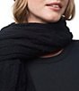 Splendid x Cella Jane Blog Boucle Wool Blend Cable Knit Scarf, Color:Black - Image 3