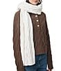 Splendid x Cella Jane Blog Boucle Wool Blend Cable Knit Scarf, Color:Snow - Image 1
