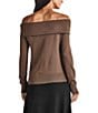 Color:Soft Chocolate - Image 2 - x Cella Jane Blog Off-the-Shoulder Long Sleeve Knit Top