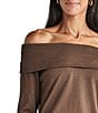 Color:Soft Chocolate - Image 5 - x Cella Jane Blog Off-the-Shoulder Long Sleeve Knit Top