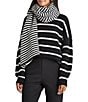 Color:Snow Heather/Black - Image 1 - x Cella Jane Blog Ottlie Striped Scarf