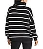 Color:Black/Snow - Image 2 - x Cella Jane Blog Oversized Striped Turtleneck Sweater